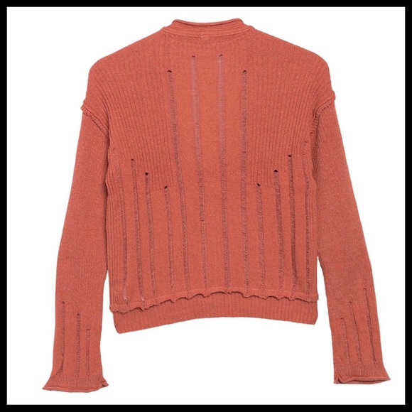 FREE PEOPLE BOHO CARDI LONG SLEEVES RIB KNIT CROP CARDIGAN A3C - Picture 4 of 15